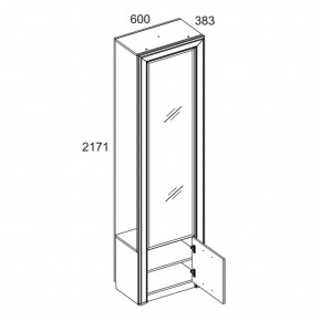 Шкаф 1DZ, OLIVIA, цвет вудлайн крем/дуб анкона в Урае - uray.ok-mebel.com | фото 2