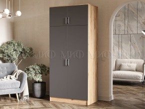 Шкаф 2-х створчатый штанга+полка (900) графит/дуб крафт в Урае - uray.ok-mebel.com | фото