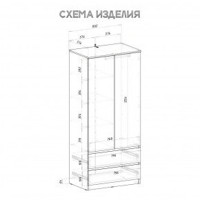 Шкаф 2-х створчатый Симпл ШК-03 (графит) в Урае - uray.ok-mebel.com | фото 4