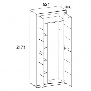 Шкаф 2D OSKAR , цвет дуб Санремо в Урае - uray.ok-mebel.com | фото 4