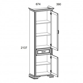 Шкаф 2D1S, MONAKO, цвет Сосна винтаж/дуб анкона в Урае - uray.ok-mebel.com | фото 3