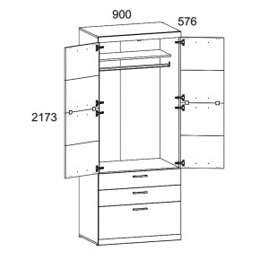 Шкаф 2D3S OSKAR , цвет дуб Санремо в Урае - uray.ok-mebel.com | фото 3