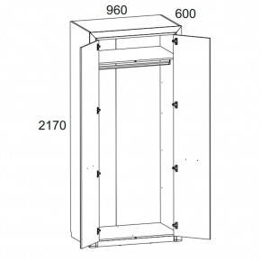 Шкаф 2DG, OLIVIA, цвет вудлайн крем/дуб анкона в Урае - uray.ok-mebel.com | фото 2