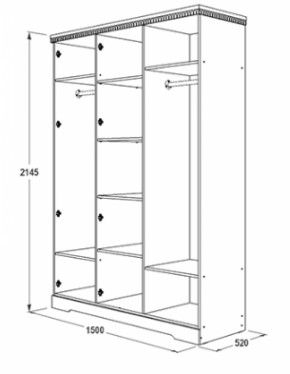 Шкаф 3-х дверный для одежды и белья Ольга-12 ЛДСП в Урае - uray.ok-mebel.com | фото 2