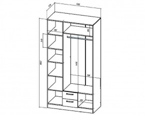 КОСТА-РИКА Шкаф 3-х створчатый (шимо светлый/шимо темный) в Урае - uray.ok-mebel.com | фото 2