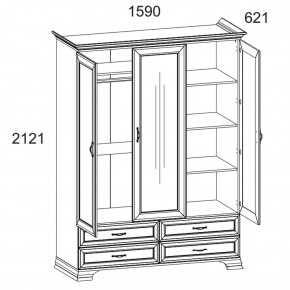 Шкаф 3D4S Z, TIFFANY, цвет вудлайн кремовый в Урае - uray.ok-mebel.com | фото 2