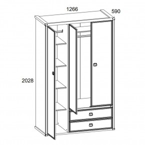 Шкаф 3DG2S, MAGELLAN, цвет Сосна винтаж в Урае - uray.ok-mebel.com | фото 4