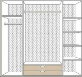 Шкаф 4-х дверный с зеркалами (02.144) Рома (беж) в Урае - uray.ok-mebel.com | фото 2