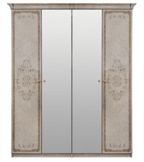 Шкаф 4-х створчатый (1+2+1) с Зеркалом "Патрисия" (крем) в Урае - uray.ok-mebel.com | фото 1