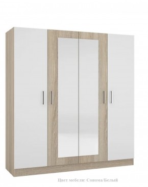 Шкаф 4-х створчатый Леси + Зеркало в Урае - uray.ok-mebel.com | фото 3