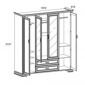 Шкаф 4D2S Z , MONAKO, цвет Сосна винтаж в Урае - uray.ok-mebel.com | фото