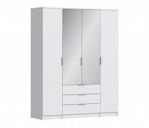 Шкаф 4х дверный с зеркалами Николь СБ-2595/1 (Белый) в Урае - uray.ok-mebel.com | фото