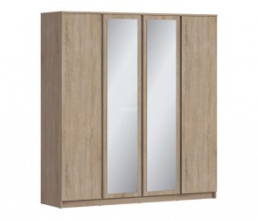 Шкаф 4х дверный с зеркалами Веста СБ-3082 (Дуб Сонома) в Урае - uray.ok-mebel.com | фото