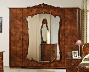 Шкаф 5-и дверный с зеркалами (20.145) Тициана (орех) в Урае - uray.ok-mebel.com | фото