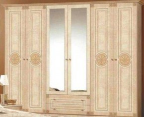 Шкаф 6-и дверный с зеркалами (02.146) Рома (беж) в Урае - uray.ok-mebel.com | фото