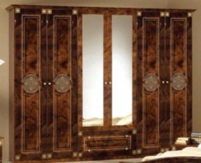 Шкаф 6-и дверный с зеркалами (02.146) Рома (орех) в Урае - uray.ok-mebel.com | фото
