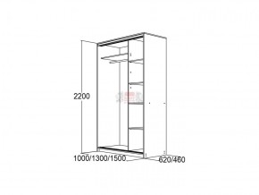 МИРАЖ 10.2 (620) Шкаф для платья и белья в Урае - uray.ok-mebel.com | фото 2