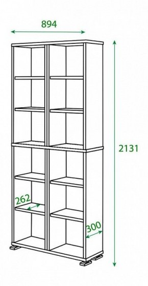 Шкаф книжный Домино ПУ-30-3 в Урае - uray.ok-mebel.com | фото 2