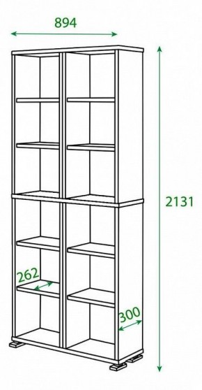 Шкаф книжный Домино ПУ-30-3 в Урае - uray.ok-mebel.com | фото 2