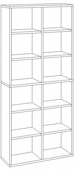 Шкаф книжный Домино СУ(ш2в2)+4ФГ в Урае - uray.ok-mebel.com | фото 2