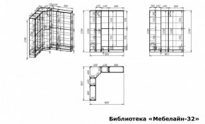 Шкаф книжный Мебелайн-32 в Урае - uray.ok-mebel.com | фото 3