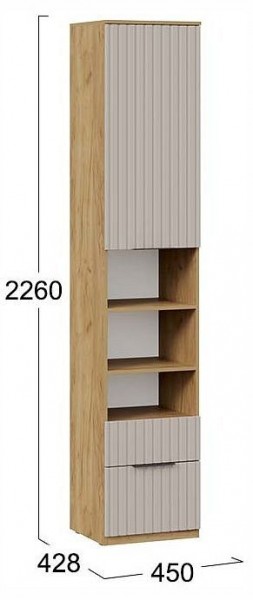 Шкаф комбинированный Хилтон Исп. 2 в Урае - uray.ok-mebel.com | фото 4