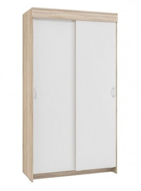 Шкаф-купе Бассо 1.0 (Дуб Сонома/Белый) 2 двери 2 зеркальные вставки в Урае - uray.ok-mebel.com | фото 3