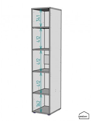 Шкаф Linnea MHR-1-2 2050х400х510 (ДВ-М 11.1.25) в Урае - uray.ok-mebel.com | фото 3