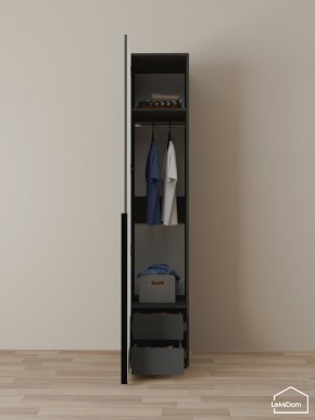 Шкаф Linnea MHR-1-3 2050х400х510 (Графит-М 11.1.25) в Урае - uray.ok-mebel.com | фото 3