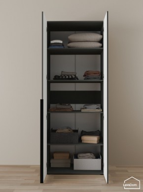 Шкаф Linnea MHR-2-2 2050х800х510 (Графит-М 11.1.25) в Урае - uray.ok-mebel.com | фото 4