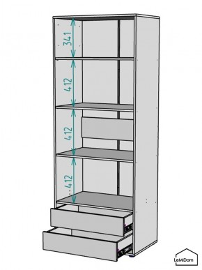 Шкаф Linnea MHR-2-4 2050х800х510 (ДВ-М 11.1.25) в Урае - uray.ok-mebel.com | фото 3