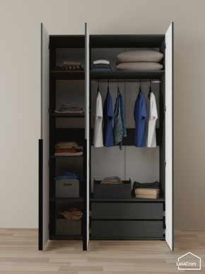 Шкаф Linnea MHR-3-2 2050х1200х510 (Графит-М 11.1.25) в Урае - uray.ok-mebel.com | фото 5