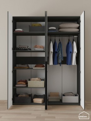 Шкаф Linnea MHR-4-1 2050х1600х510 (Графит-М 11.1.25) в Урае - uray.ok-mebel.com | фото 4