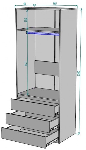 Шкаф Мальта H171 в Урае - uray.ok-mebel.com | фото 2