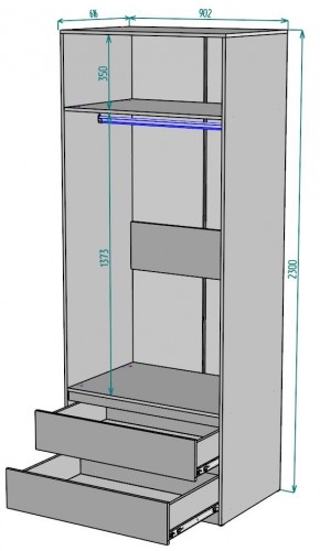 Шкаф Мальта H186 в Урае - uray.ok-mebel.com | фото 2