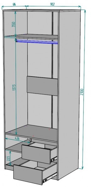 Шкаф Мальта H200 в Урае - uray.ok-mebel.com | фото 2