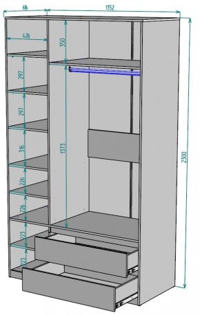 Шкаф Мальта H216 в Урае - uray.ok-mebel.com | фото 2