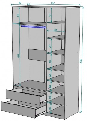 Шкаф Мальта H217 в Урае - uray.ok-mebel.com | фото 2