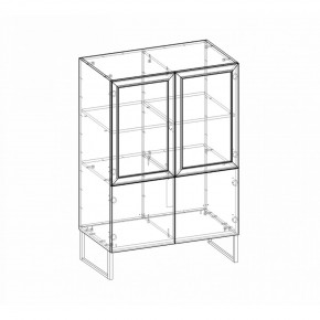 Шкаф низкий (2 стеклодвери) Марсель в Урае - uray.ok-mebel.com | фото 4