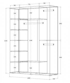 Шкаф Норден 1600 (Белый текстурный) в Урае - uray.ok-mebel.com | фото 3