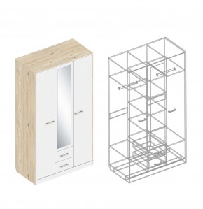 Шкаф "Милана" 3-х створчатый с 2 ящиками по центру в Урае - uray.ok-mebel.com | фото 3