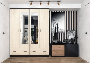 Шкаф Ронда ШК-4 с зеркалом (венге/беленый дуб) в Урае - uray.ok-mebel.com | фото 3