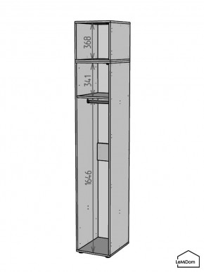 Шкаф с антресолью Linnea MHR-1A-1 2450х400х510 (ДВ-М 11.1.25) в Урае - uray.ok-mebel.com | фото 3