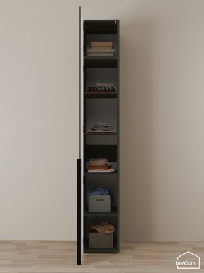 Шкаф с антресолью Linnea MHR-1A-2 2450х400х510 (Графит-М 11.1.25) в Урае - uray.ok-mebel.com | фото 4