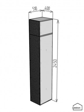 Шкаф с антресолью Linnea MHR-1A-3 2450х400х510 (ДВ-М 11.1.25) в Урае - uray.ok-mebel.com | фото 2
