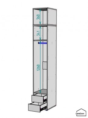 Шкаф с антресолью Linnea MHR-1A-3 2450х400х510 (ДВ-М 11.1.25) в Урае - uray.ok-mebel.com | фото 3