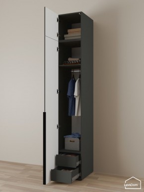 Шкаф с антресолью Linnea MHR-1A-3 2450х400х510 (Графит-М 11.1.25) в Урае - uray.ok-mebel.com | фото 5