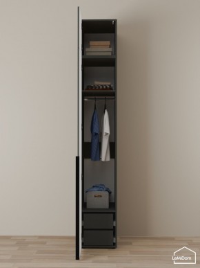 Шкаф с антресолью Linnea MHR-1A-3 2450х400х510 (Графит-М 11.1.25) в Урае - uray.ok-mebel.com | фото 6