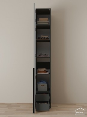 Шкаф с антресолью Linnea MHR-1A-4 2450х400х510 (Графит-М 11.1.25) в Урае - uray.ok-mebel.com | фото 4
