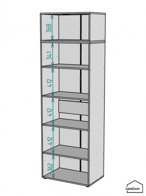 Шкаф с антресолью Linnea MHR-2A-2 2450х800х510 (ДВ-М 11.1.25) в Урае - uray.ok-mebel.com | фото 3
